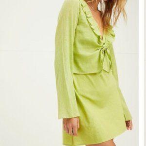 Free People NWT Lisette Set - Lime green mini dress and top